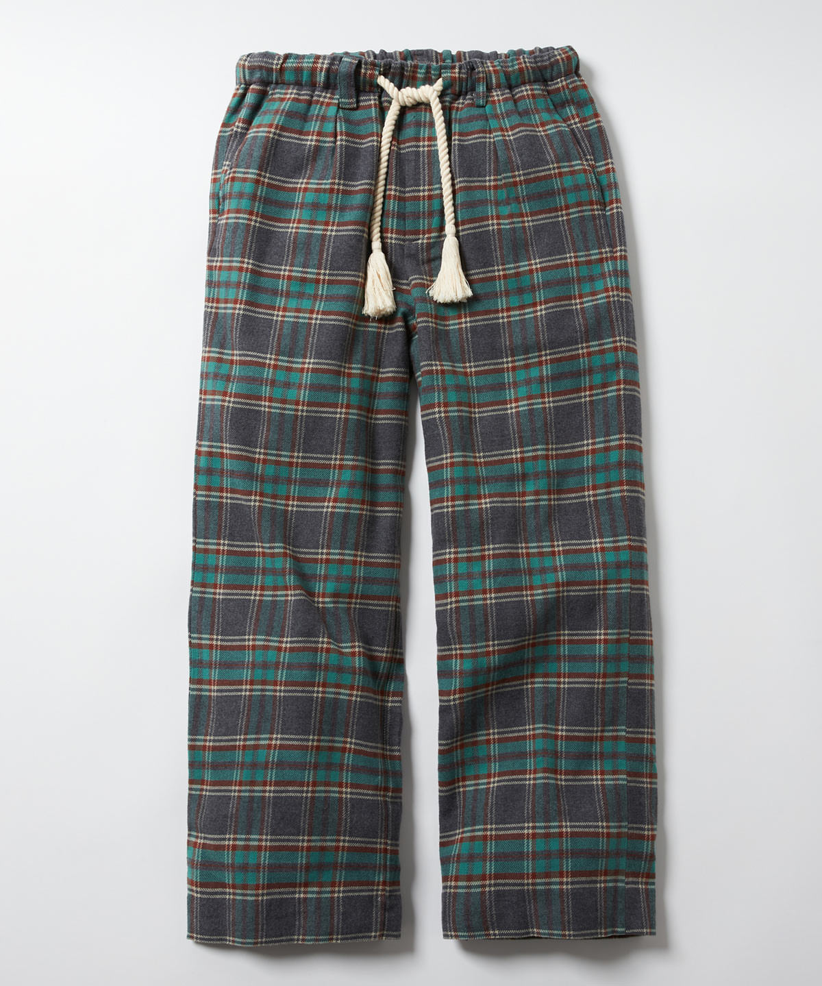 Flannel Moire Check Pants Green – hyakki Online Store