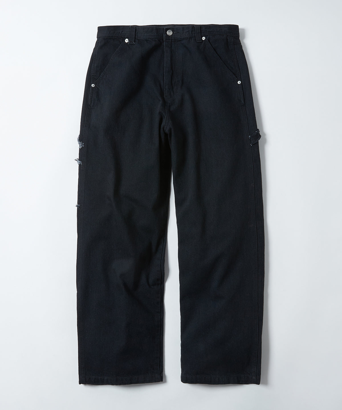 Unisex Street Brand Monochrome Black Hakama Denim Trousers at Erebus
